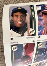 1989 Upper Deck Uncut Baseball Cards - Ken Griffey Jr RC (First Sheet) Rolled picture