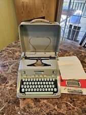 HERMES 3000 1960s Portable Typewriter Sea Foam Green W/ Case As Is/Maintenance picture