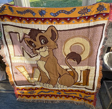 RARE Vintage 1998 Disney The Lion King II Simba’s Pride Kovu Blanket Crown Craft picture