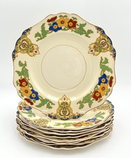 Antique 1920s John Maddock Minerva 10” Dinner Plates Set of 9 Art Deco England picture