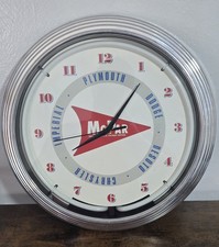 Mopar Plymouth Dodge Chrysler Imperial Lighted Neon Wall Clock Garage Decor picture