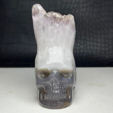 310g Natural Crystal Specimen. Agate Crystal. Hand-carved.The Exquisite Skull.PW picture