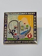American Heart Association Anchorage Daily News Heart Run 20th Lapel Pin picture
