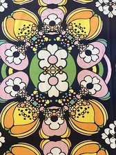PAIR Vintage 1960s 70s PETER MAX Curtains Psychedelic MOD 2 Panels 80