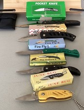 Lot of 5 Flying Falcon Pocketknives Stainless Steel Blades Brand New In Box picture