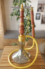 AlfeShisha Performance Ottoman Hookah Gold, Glass Shisha,Portable Glass Vase picture