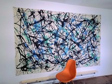 LARGE Abstract Painting Mid Century Modern Style Wall Art Decor Modern Fine Art picture