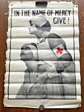 WW1 Albert Herter In the Name of Mercy Give Red Cross Nurse Poster Original picture