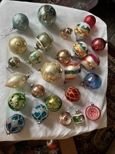 Vintage Double Indent, Shiny Brite, German, Polish, Glass Christmas Ornaments 26 picture
