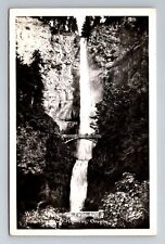 Columbia River Highway OR-Oregon RPPC, Multnomah Falls, Vintage c1954 Postcard picture