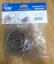 KSI Tamper-Proof Stainless Steel Key Rings Silver 1 5/8 in 10 Count picture