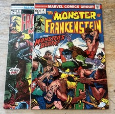 THE FRANKENSTEIN MONSTER #6 & THE MONSTER OF FRANKENSTEIN #4~10/73 & 7/73 picture
