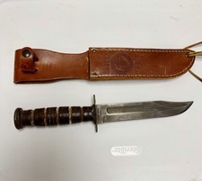 Vintage 1989 Case Bradford PA USMC Marine Combat Fixed Blade Dagger Knife Sheath picture