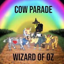 Cow Parade Wizard of Oz Set of 5 IOB Dorothy Scarecrow Tinman Lion Wicked Witch picture