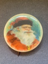 Antique & Fine EHRMAN MFG CO BOSTON Santa Claus Celluloid Pinback Button picture