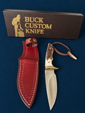 Buck Custom 923 Medium Skinner 0038 Stag Handle With Sheath and Box 1990 picture