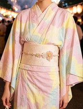 Pastel floral print Yukata picture