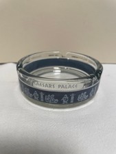 Vintage Caesars Palace Las Vegas Glass Ashtray Blue Greco-Roman Band picture