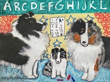 Shetland Sheepdog Home School 13x19 Dog Pop Art Print Collectible KSams Sheltie picture