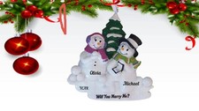 Engagement Proposal Marry Me Personalized Christmas Ornament Name and Year picture