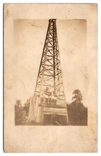 RPPC Early Oil Well, Men Posing on Top, CYKO Stamp Box, Ca. 1910, United States picture