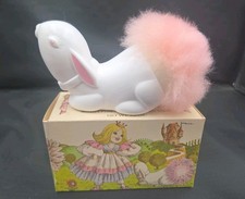 Avon Vintage Bunny Puff and Perfumed Talc Her Prettiness 1970 Pink 3.5 oz picture