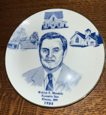 Vintage 1984 Walter Mondale Favorite Son Elmore, MN Plate 432/500 picture