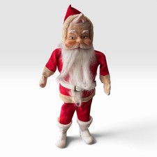 Vintage Japan Rubber Face Santa Doll 13” Felt Christmas Kitsch MCM picture