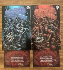 Absolute Batman 23 Clayface DOUBLE SIGNED by Brooks & Snyder Set Red & Blue Foil picture