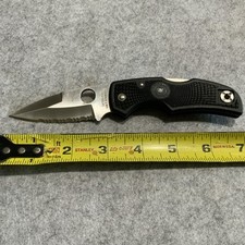 Spyderco Golden Colorado Native GIN-1 Stainless Serrated Black Pocket Knife picture