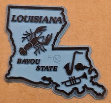 Vintage Louisiana State Bayou State Souvenir Fridge Rubber Magnet Kitchen picture