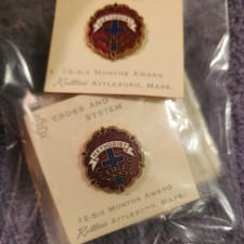 Vintage Methodist Sunday School 6 months award pin Gold Plated lot/6 picture
