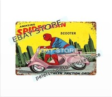 1967 AMAZING SCOOTER MARX FRICTION TOY metal tin sign wall bedroom picture