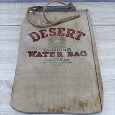 Vintage Desert Brand Camping 18” Sanitary Water Bag Canvas Los Angeles, CA USA picture