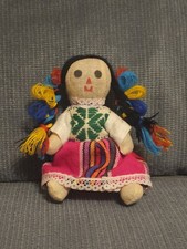 Mexican Maria Lele Baby Doll VTG Folk  Art 90s Handmade primitive CINCO DE MAYO picture