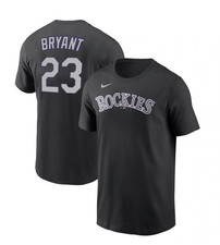 Nike Kris Bryant Colorado Rockies Name & Number Tee Black Mens L NWT picture