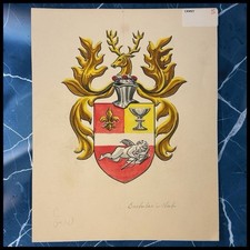Vintage 1975 Bachelors Club New Orleans Crest Original Art Spangenberg Studios picture