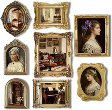 8 Pcs Vintage Picture Frames Set for Gallery Wall, Antique Gold Resin Photo Fram picture