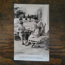 Vintage RPPC King Charles III as Child with Queen Mother and Proncess Anne picture
