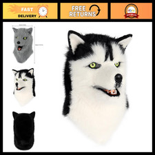 HAOAN Furry Dog Mask Animal Wolf Full Head for Halloween Party Costume Women Men picture
