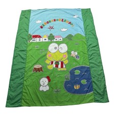 RARE Vintage Kero Kero Keroppi Sanrio Japan Green Duvet Cover Full Size 46 x 58 picture
