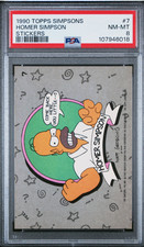 1990 Topps Homer Simpson ROOKIE #7 PSA 8 The Simpsons Stickers NM-MT picture