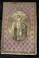 VINTAGE ANTIQUE LACE HOLY CARD / PRAYER CARD