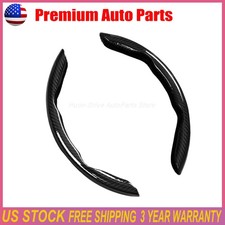 Black Universal Segmented Anti-slip Carbon Fiber Hard Car Steering Wheel Cover picture