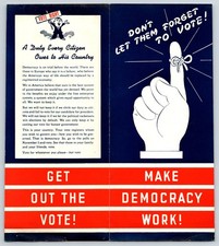 1940s Get Out The Vote Political Brochure League of American Salesmen WWII 7x8