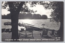 RPPC Evening at Wolf River House Dock Winneconne Wisconsin L. Cook Co. picture