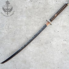Handmade Copper Damascus Katana Sword – Full Tang Handle Skin Rebin Wrap picture
