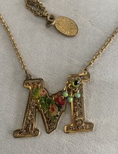 Vintage Michal Negrin Letter M Pendant Necklace B1 picture