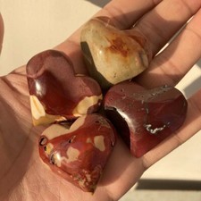115g 4pcs Mookaite Jasper Heart Love Small Quartz Crystal Specimen Healing picture