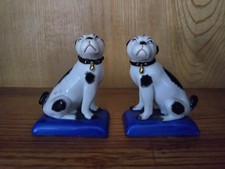 Pair of Small Antique Bull Dog Figurines Made In Germany Hand Painted picture
